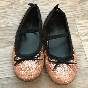 Osh kosh gold glitter flats